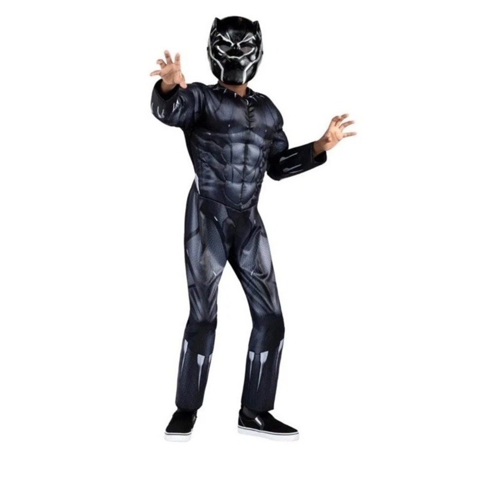 Black Panther Child Halloween Qualux Costume - Jazwares Child Small 6/7